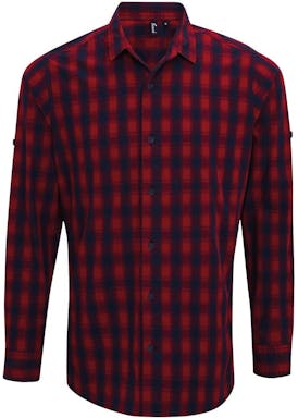 Premier Mulligan Check Cotton Long Sleeve Shirt Heren