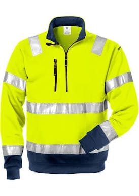 Fristads High Vis Sweater  met Korte Rits 728 SPV